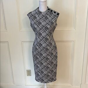 Calvin Klein Monochrome Textured Midi Dress